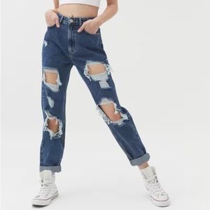 Urban Outfitters High Waisted Mom Jeans - “Destroyed Medium Wash”